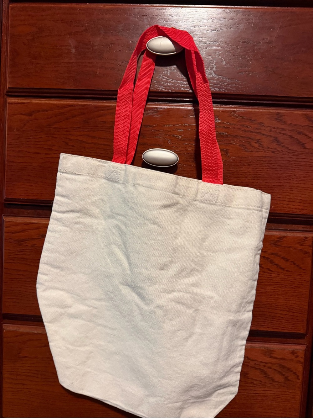 High Class Hillbilly Canvas Tote With Red Handles View 2